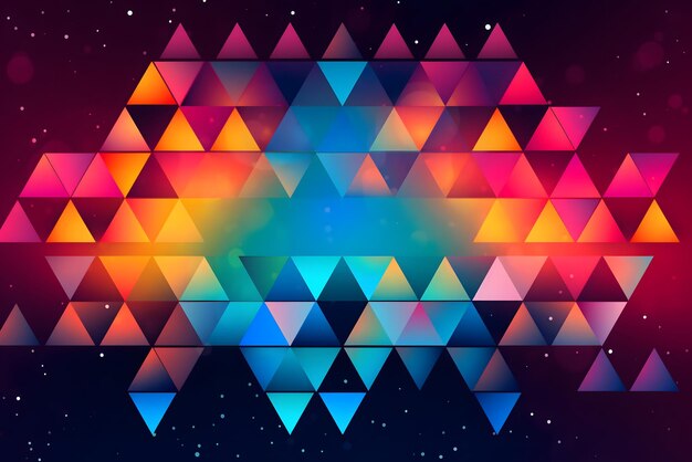 Farbige geometrische Formen auf einem dunklen Hintergrund.