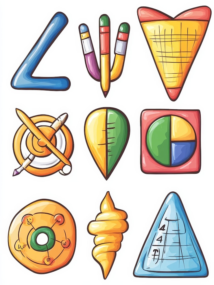 Foto farbige geometrische formen im cartoon-stil
