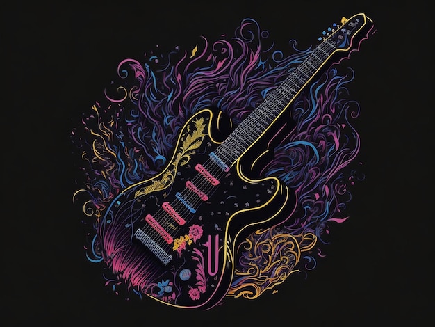 Farbige Gitarrenvektorillustration