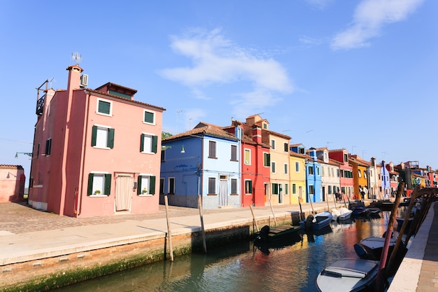 Farbige Häuser Ansicht. Insel Burano, Venedig.