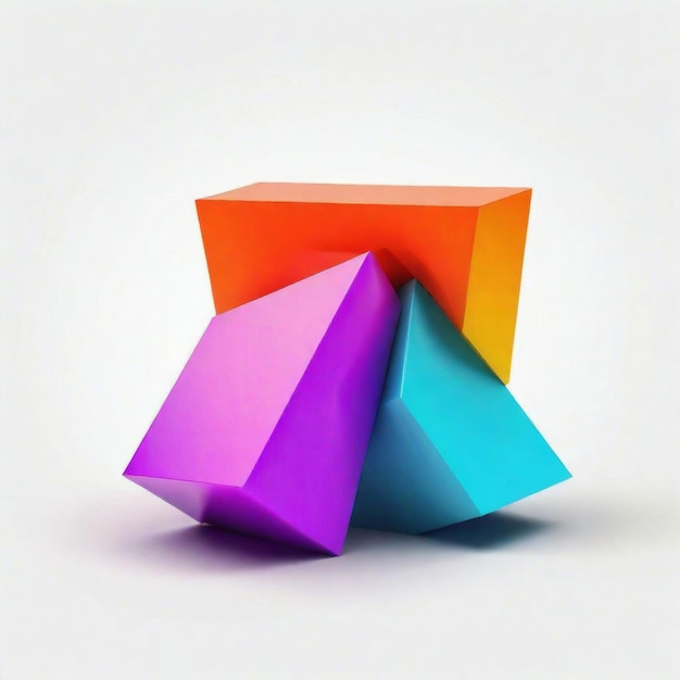 Farbige isolierte 3D-Form mit weißem Hintergrund