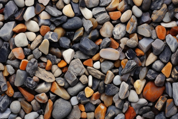 Farbige Kieselsteine auf dem Strand, Nahaufnahme des Fotos