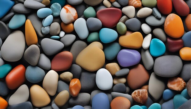 Farbige Kieselsteine im Hintergrund 3D-Render-Illustration
