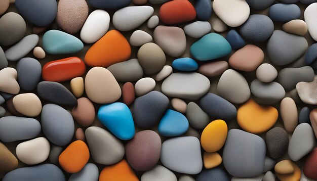 Foto farbige kieselsteine im hintergrund 3d-render-illustration