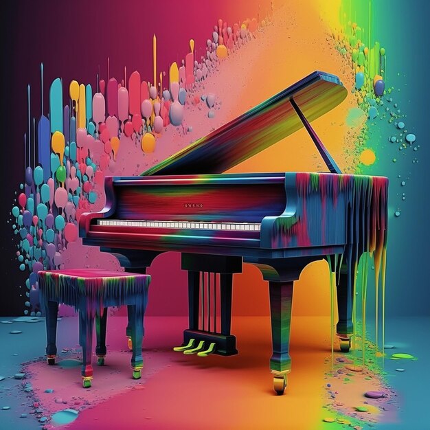 Farbige Klavier-Mashup-Kunst