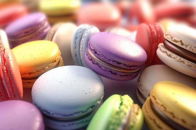 Farbige, köstliche Macarons