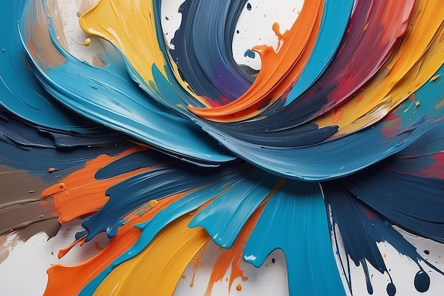 Farbige Ölfarben, Pinselstriche, abstrakte Hintergrundtextur, Designillustration