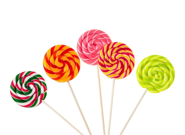 Farbige Lolli auf weißem Hintergrund