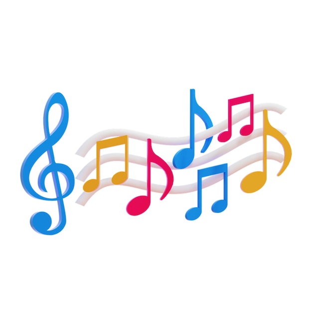 Farbige Musiknoten