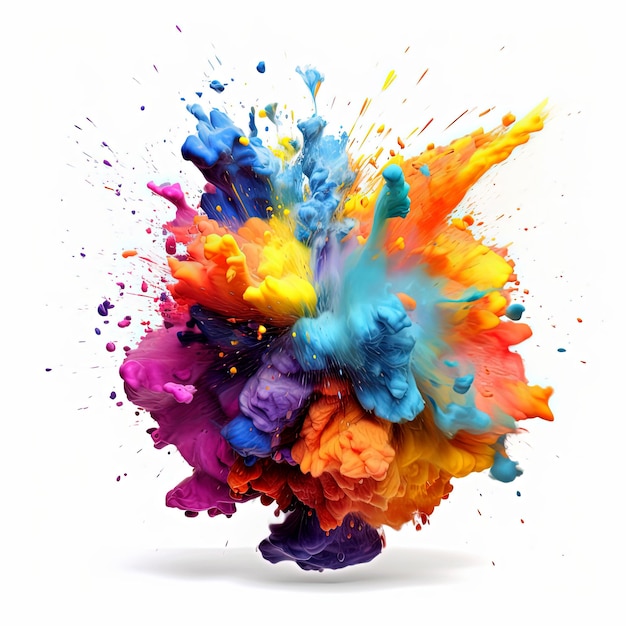 Farbige Pulverexplosion Abstrakte Nahaufnahme Staub auf dem Hintergrund Farbige Explosion Gemischte helle Farben
