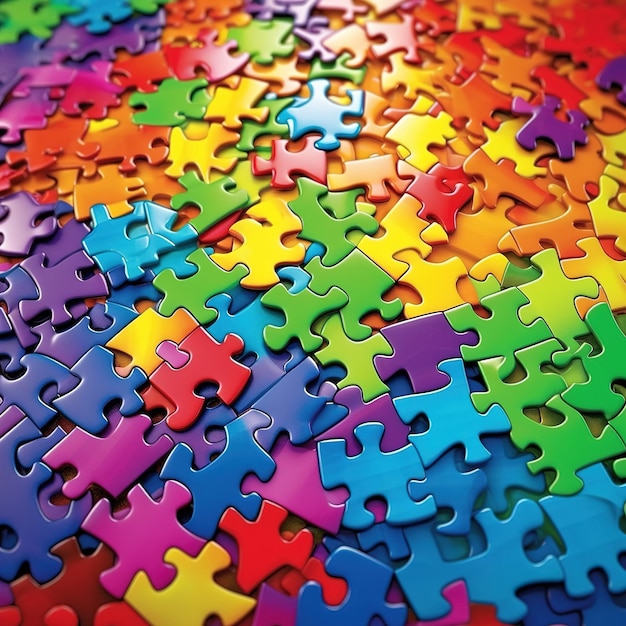 Farbige Puzzleteile