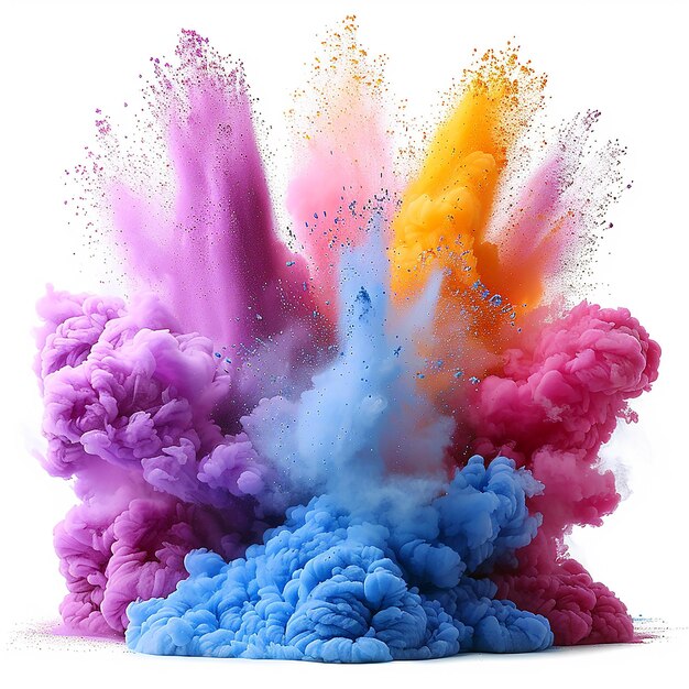 Foto farbige regenbogen holi farbe farbpulver explosion