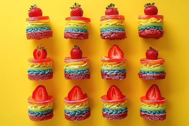 Farbige Regenbogen-LGBT-Kuchen auf weißem Hintergrund