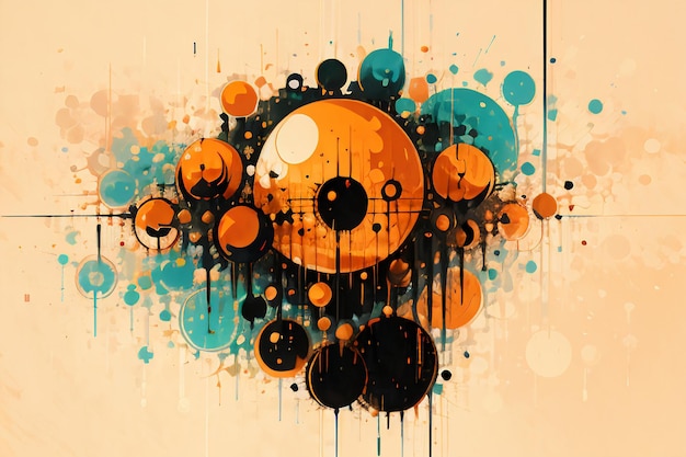 Farbige runde Form Stapel abstrakte Splash-Tinte-Effekt Tapeten Hintergrund-Illustration