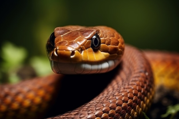 Farbige Schlangen, Python, Kobra, Adler, Wald, versteckt und wartet auf Beute, Regenwald, Dschungel, unberührte Natur.