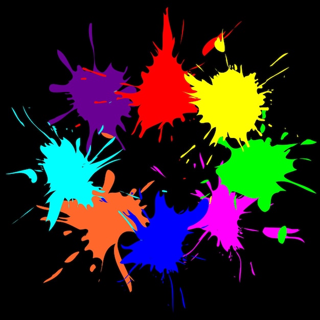 Farbige Spritzer in abstrakter Form. Vektor-Illustration