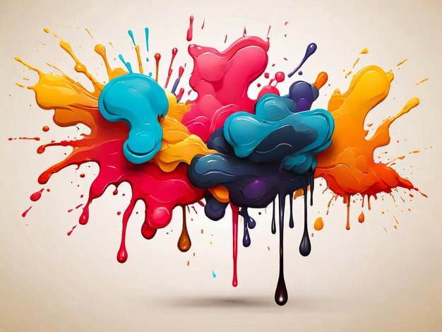 Farbige Tintenflecken Spritzer abstrakte Form Vektorillustration