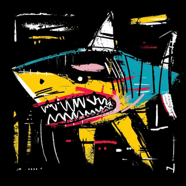 Farbige Vektorillustration mit isolierten Ikonen von Haien