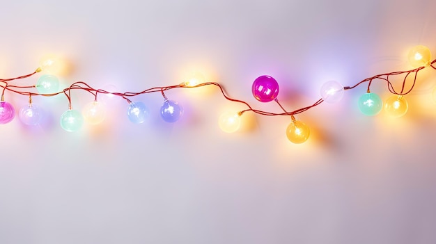 Farbige Weihnachtsbeleuchtungen mit Platz für Text