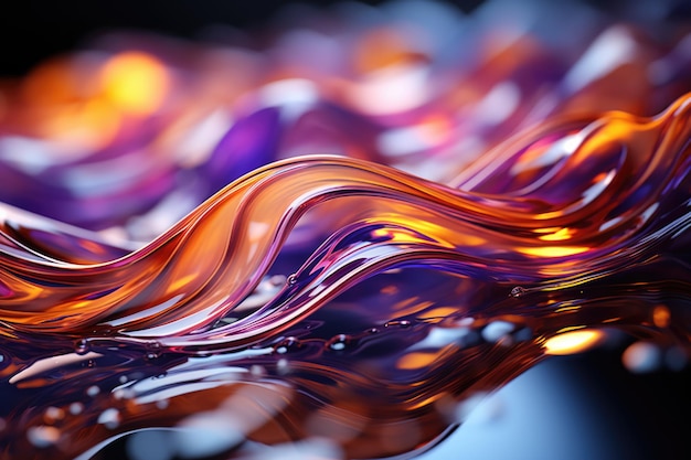 Farbige Wellen einer abstrakten Natur der flüssigen Fantasie, die durch generative AI erzeugt werden