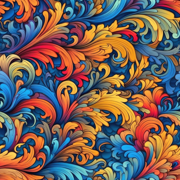Farbige Wellen werden auf einem farbenfrohen Hintergrund dargestellt.