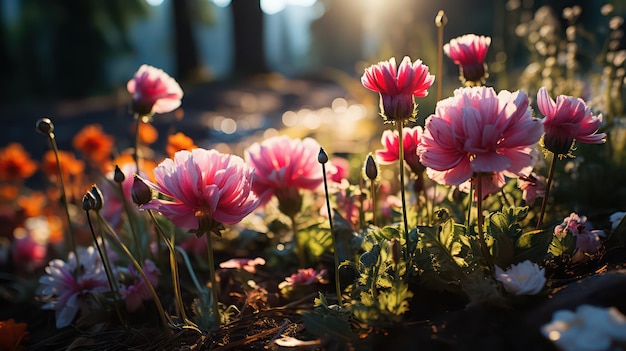 Farbige Wildblumen Teppich Waldboden bezaubernde Schönheit