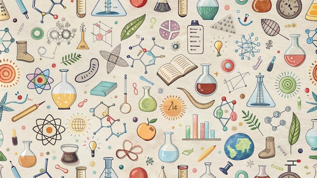 Farbige Wissenschaft nahtloses Muster Hintergrund