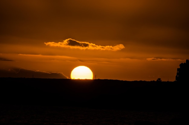 Farbige Wolken bei Sonnenuntergang