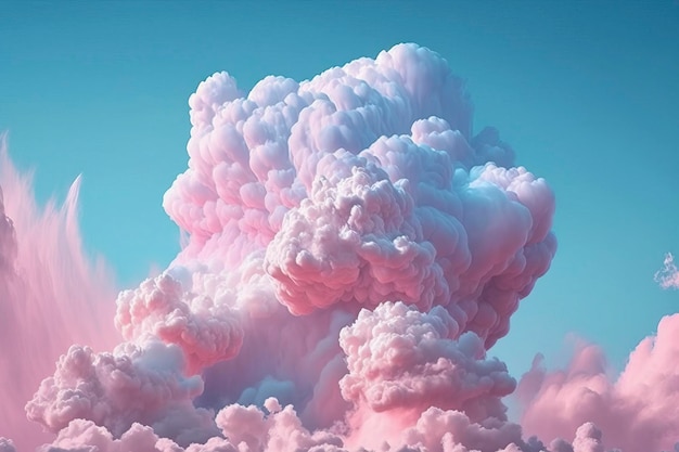 Farbige Wolken in Form von Marshmallows AI-Technologie erzeugtes Bild