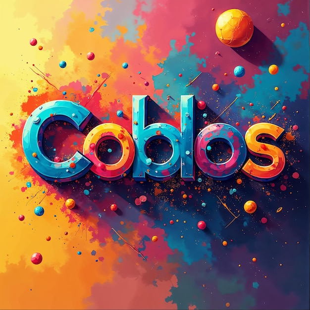 Farbiger 3D-Text von Coblos