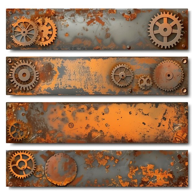 Foto farbiger aufruf zur aktion schild rustpunk panel design mit rust spots illustration trending item