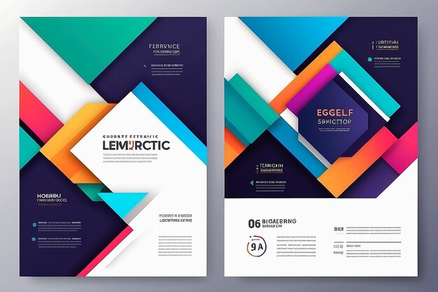 Farbiger geometrischer Hintergrund Neuer Trend Moderne abstrakte Vorlage Design Unternehmenspräsentation Marketing Werbeplakat Modernes elegantes Aussehen Zertifikat Design Festivalplakat