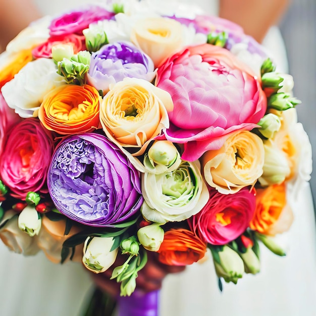 Farbiger Hochzeitsbouquet Schöne romantische Blumen