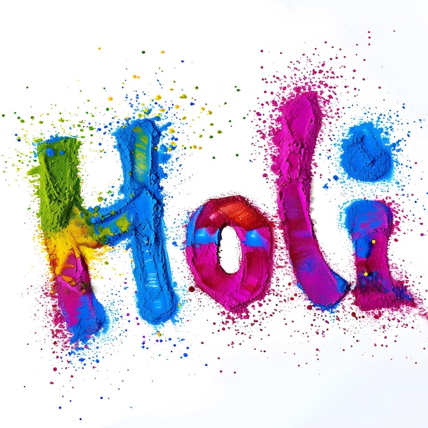 Foto farbiger holi-text für die holi-feier