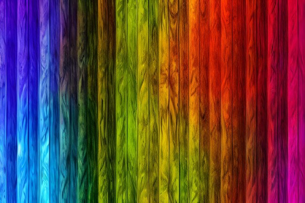 Foto farbiger holz-hintergrund regenbogen-holz-huntergrund holz-hundergrund ki-generativ