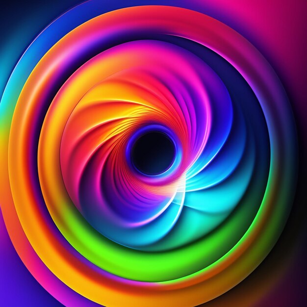 Foto farbiger kunsthintergrund mit einem kreisförmigen design mit lichtern
