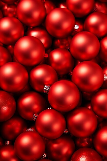 Farbiger roter Weihnachtsball mit rötlichem Hintergrund auf dem Tisch