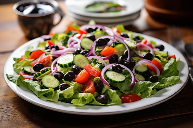 Farbiger Salat auf Weiß