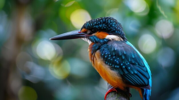 Farbiger Vogel sitzt auf einem Baumzweig