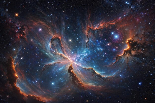 Farbiger Weltraum Galaxie Wolken Nebel Sternennacht Kosmos Universum Wissenschaft Astronomie Supernova Backgr