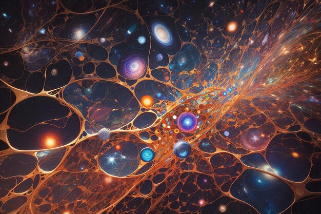 Foto farbiger weltraum galaxie wolken nebel sternennacht kosmos universum wissenschaft astronomie