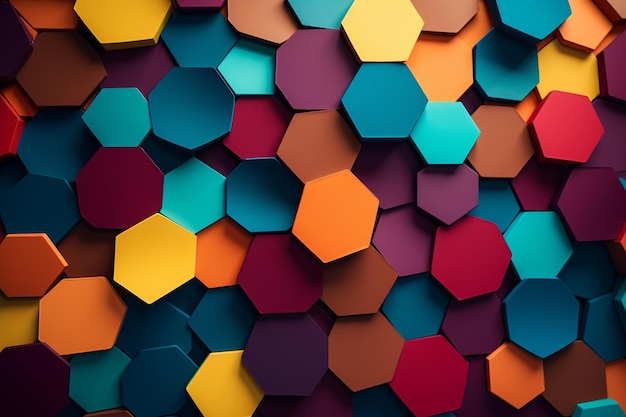 Farbiger Zeichentrickpapier-Hexagon-Hintergrund