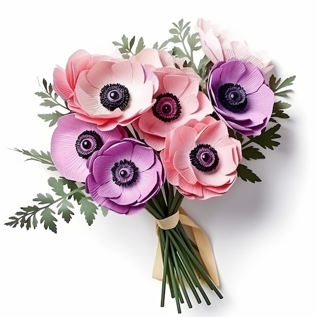 Farbiges Anemonenpapier Bouquet - ein zartes und atemberaubendes Geschenk
