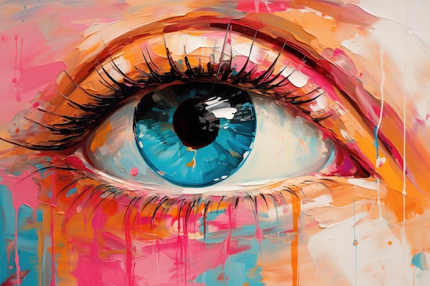 Farbiges Auge abstraktes Bild des Auges Farbe abstrakte Textur Aquarell