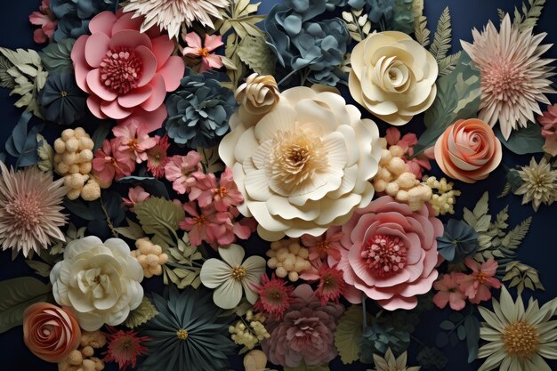 Farbiges Blumen-Craft-Papier Kunst-Sommer-Design Erzeugen Sie Ai