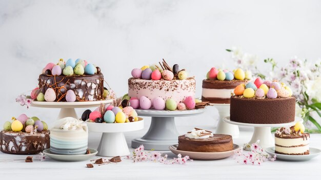 Farbiges französisches Dessert Makaronen Blumen und Croissants auf rustikalem Holzhintergrund Erdbeeren Mi