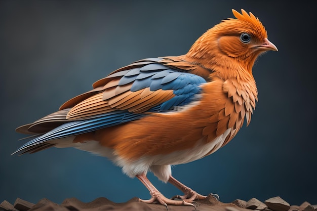 Farbiges Huhn auf einem farbenfrohen Hintergrund Studiofoto ai generative