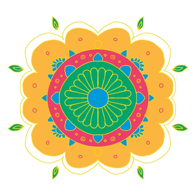 Farbiges indisches Rangoli-Designelement png