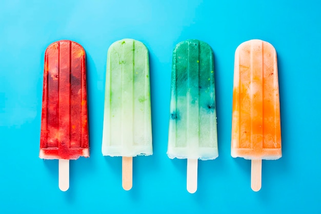 Farbiges Popsicle-Muster auf blauem Hintergrund