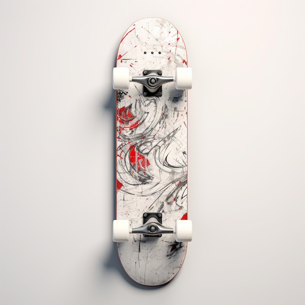 Farbiges Skateboard auf weißem Hintergrund